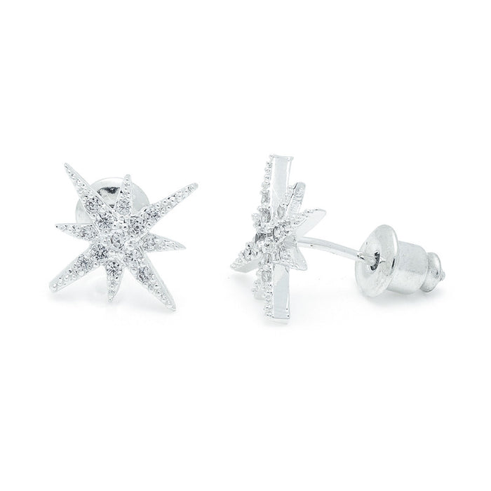 Life Charms Starburst Silver Studs