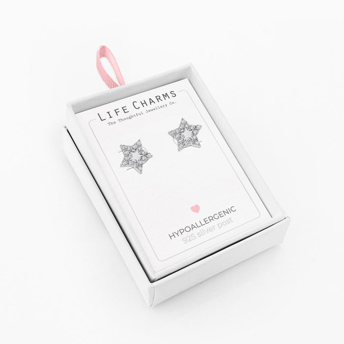 Life Charms Twinkle Stars Silver Studs