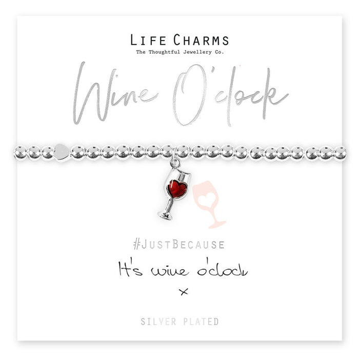 Life Charms Silver It's Wine O'Clock Bracelet