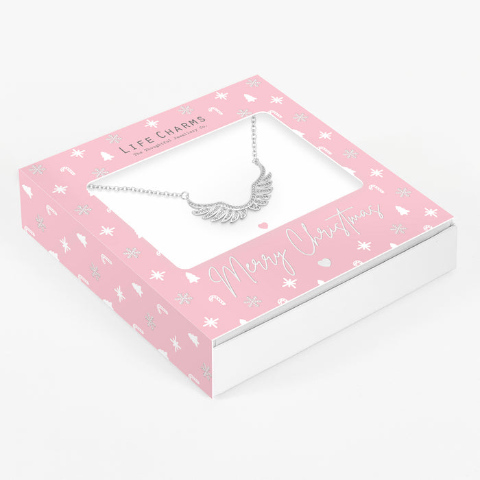 Life Charms Christmas Silver Wings Necklace