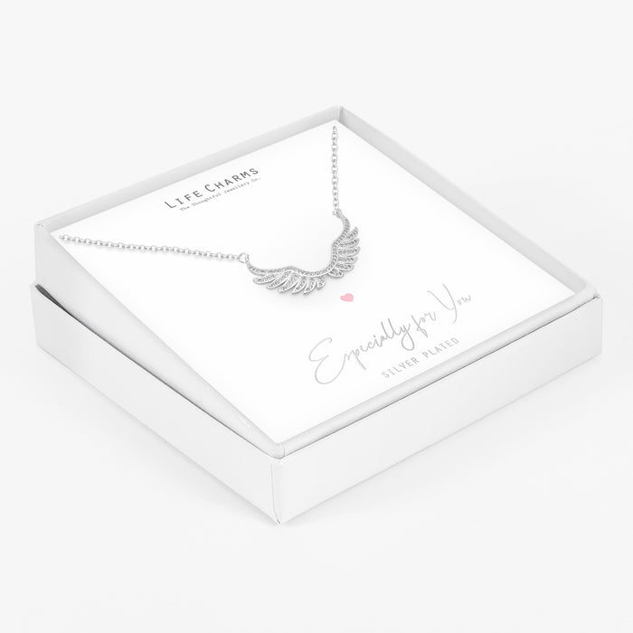 Life Charms Christmas Silver Wings Necklace