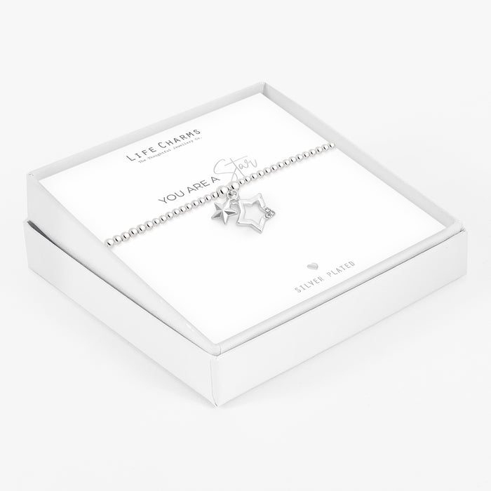 Life Charms Christmas Silver You Are A Star Bracelet
