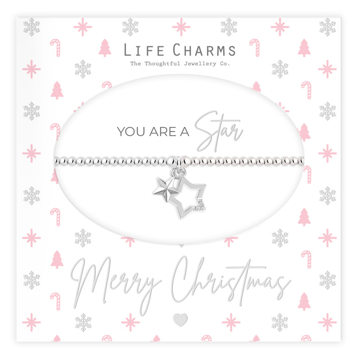 Life Charms Christmas Silver You Are A Star Bracelet