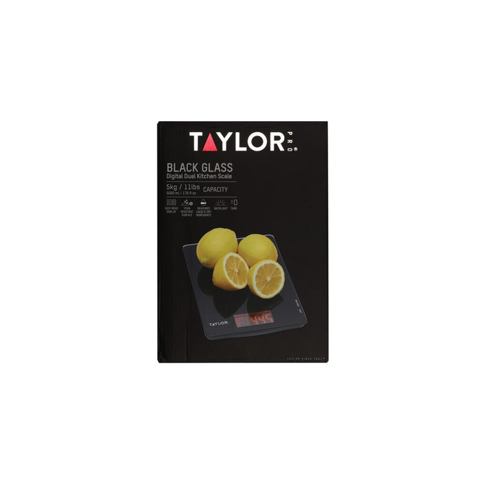 Lifetime Brands Taylor Pro Black Glass Digital Dual 5Kg Kitchen Scale