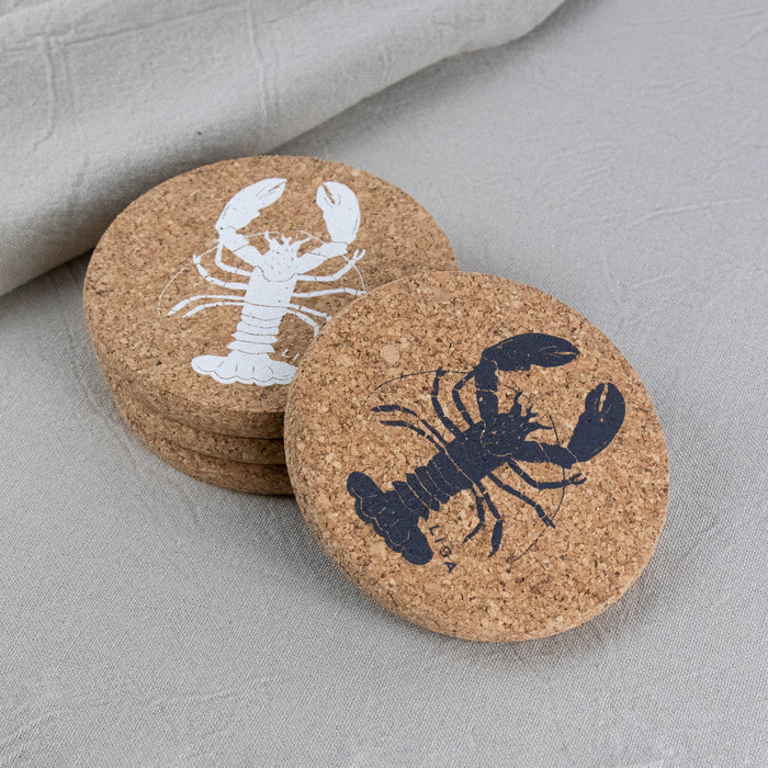 Liga Lobster Round Single Grey Coaster