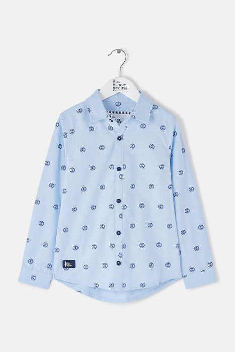 Lighthouse Boy's Charlie Shirt In Football Print