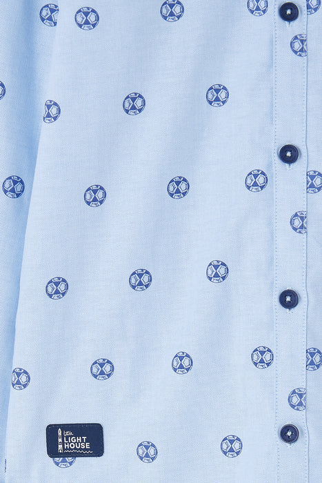 Lighthouse Boy's Charlie Shirt In Football Print