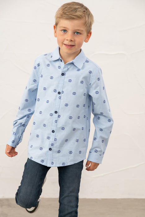 Lighthouse Boy's Charlie Shirt In Football Print