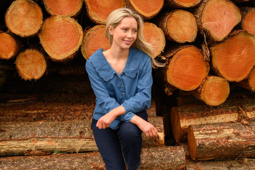 Lighthouse Women's Ada Blouse In Denim