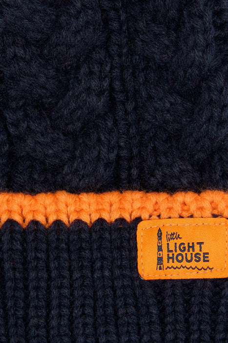 Lighthouse Bobbie Bobble Hat - Navy Orange