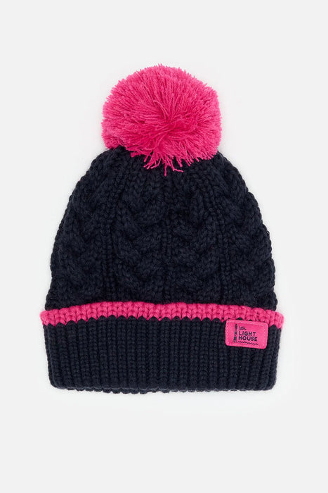 Lighthouse Bobbie Bobble Hat - Pink Navy
