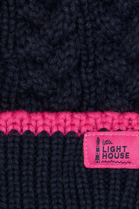 Lighthouse Bobbie Bobble Hat - Pink Navy