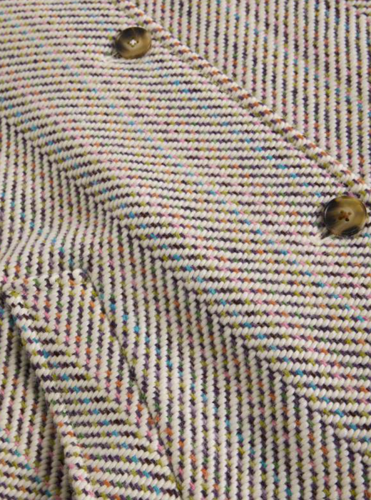 White Stuff Women's Kelsey Texture Wool Blend Coat In Ivory Multi