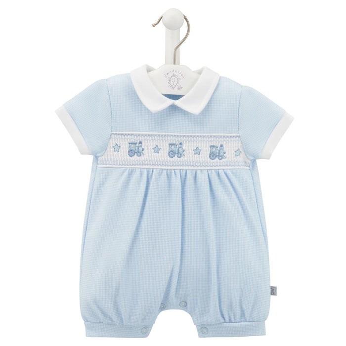 Dandelion Baby Little Trains Blue Romper Smock