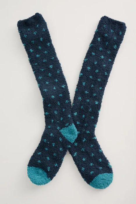 Seasalt Women's Fluffies Socks Long - Confetti Lake Azurite