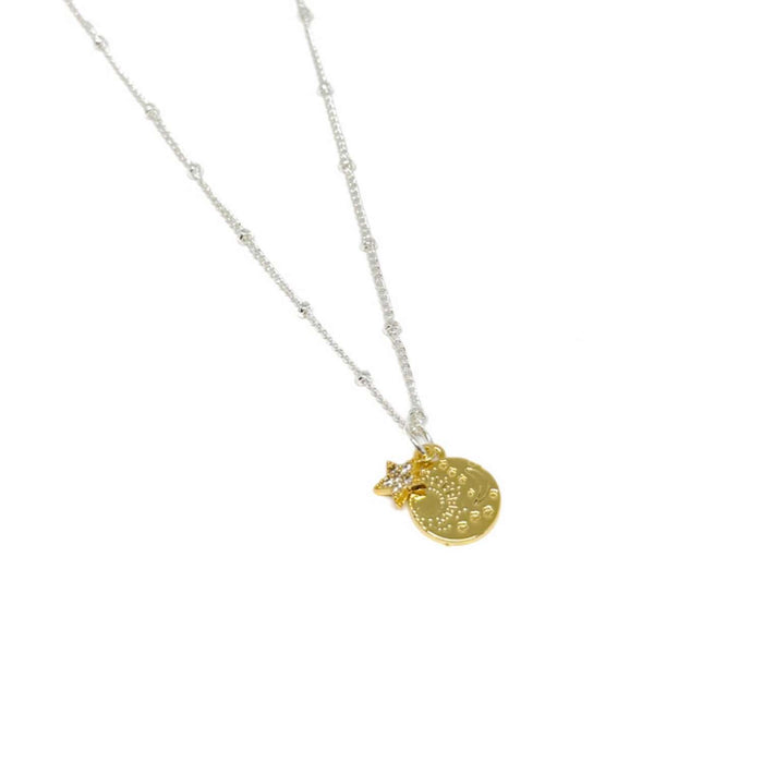 Clementine Lumi Disc Gold Necklace