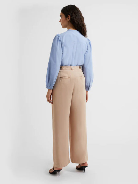 Great Plains Womens Luxe Twill Wide Leg Trousers Chinchilla