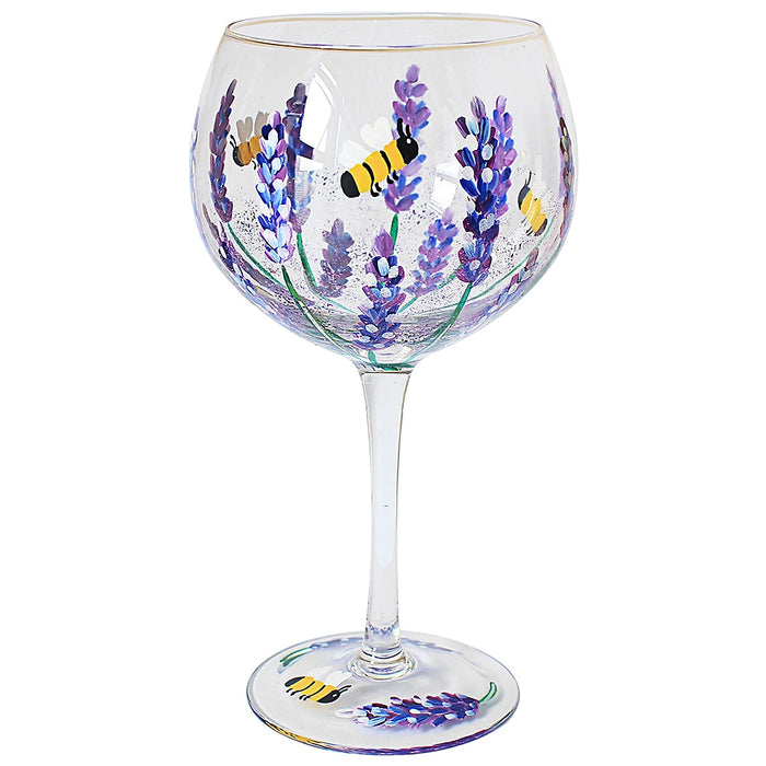 Flower Gin Glass Bees & Lavender