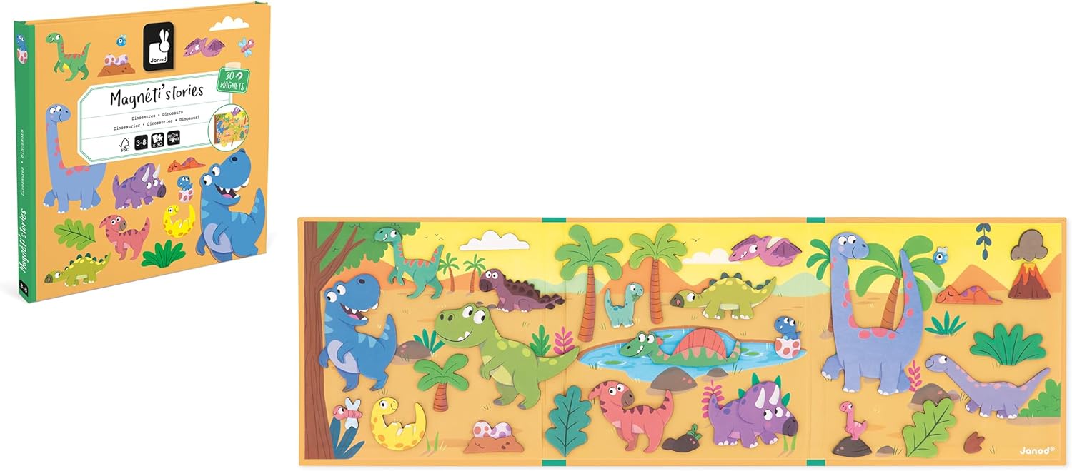 Janod 30-Magnet Dinosaurs Educational Game