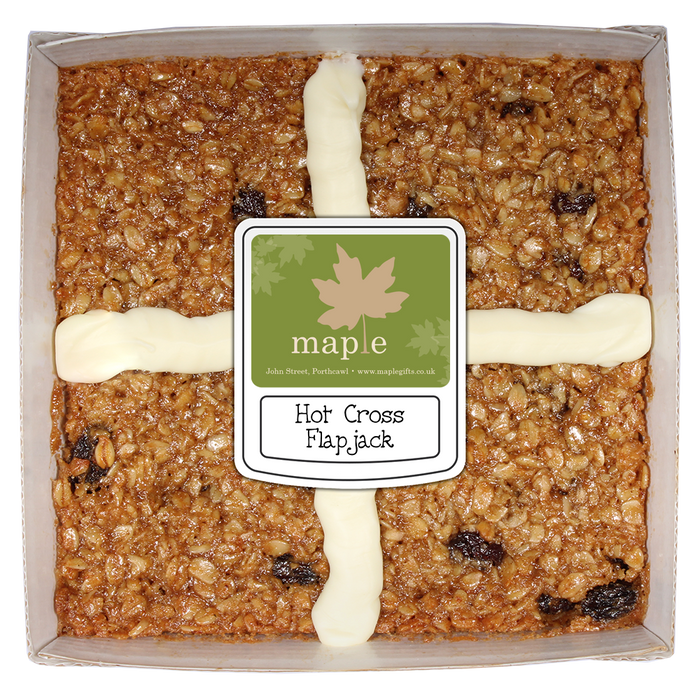 Maple Hot Cross Flapjack Cake