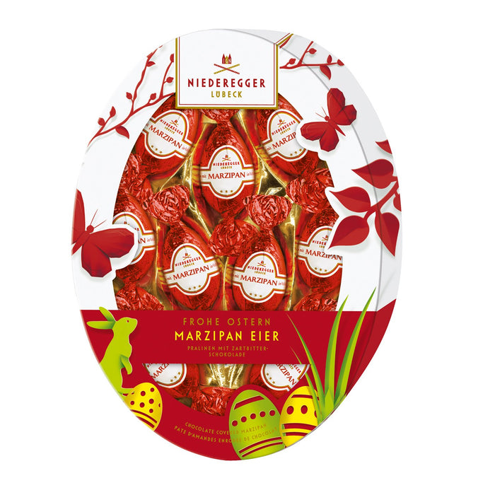 Niederegger Classic Dark Chocolate Covered Marzipan Easter Eggs Oval Gift Box