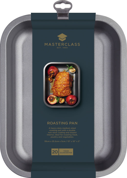 MasterClass Non-Stick Medium Sloped Roasting Pan, 33cm x 25.5cm