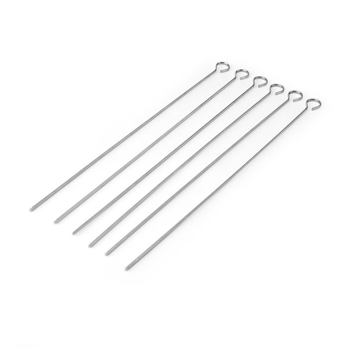 MasterClass Stainless Steel Flat Sided Set of 6 Skewers
