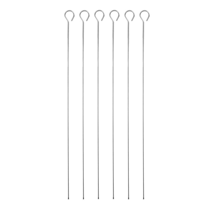 MasterClass Stainless Steel Flat Sided Set of 6 Skewers