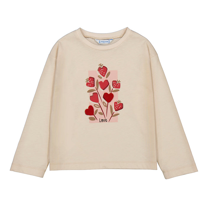 Mayoral Girls Long Sleeve Almond T-shirt