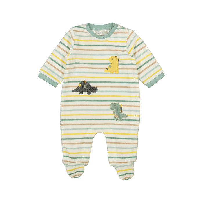 Mayoral Newborn Boys Striped Velour Onesie