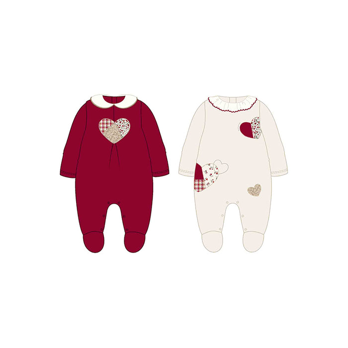 Mayoral Newborn Girl 2 Piece Velour Onesie