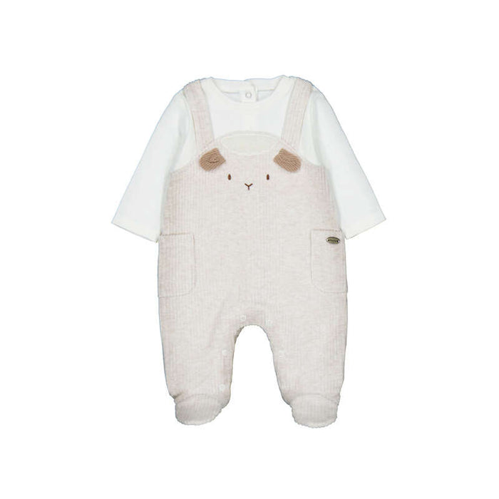 Mayoral Boys Cord Romper In Milk