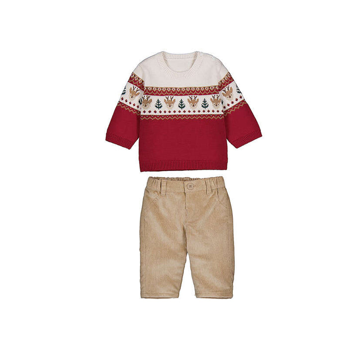 Mayoral Boys Jersey And Trouser Set In Red