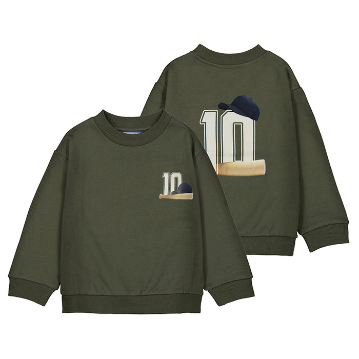 Mayoral Boys Olive Back Print Pullover