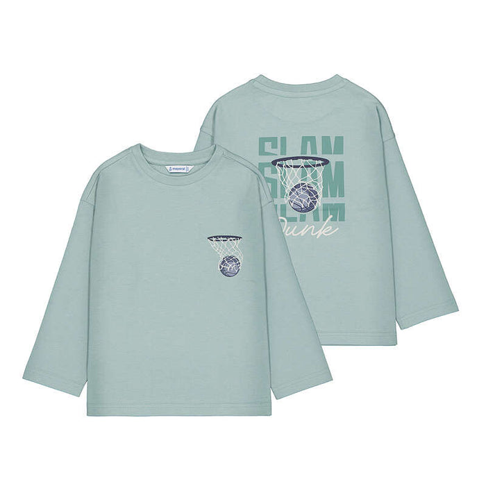 Mayoral Boys Long Sleeve Back Print T-Shirt In Aquarium