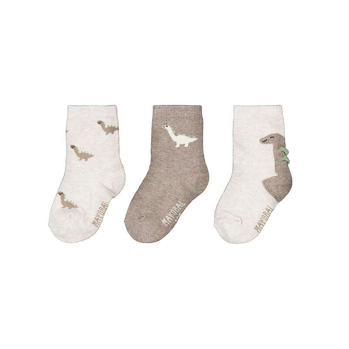 Mayoral Boys Patterned Sock Set In Truffle
