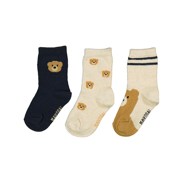 Mayoral Baby Boys Set of 3 Bear Print Socks