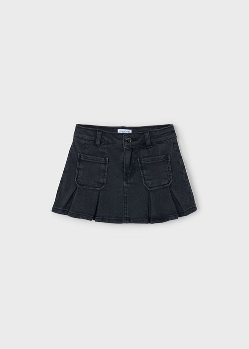 Mayoral Girls Grey Black Denim Skirt
