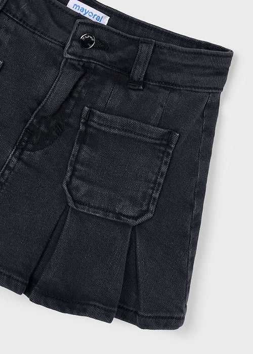 Mayoral Girls Grey Black Denim Skirt