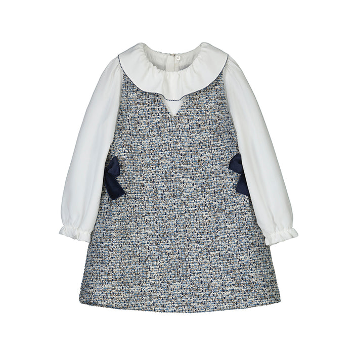 Mayoral Girls Ocean Combined Pinafore Dress