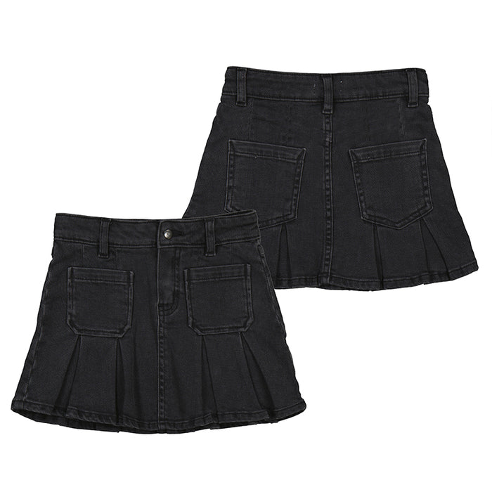 Mayoral Girls Grey Black Denim Skirt
