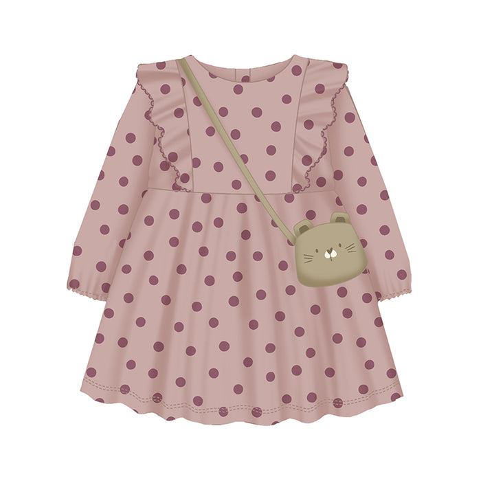 Mayoral Girls Printed Dress With Bag Crystal