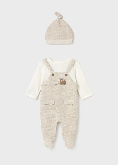 Mayoral Newborn Boy Dungaree With Hat