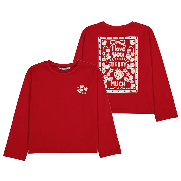Mayoral Girls Red Long Sleeve T-shirt