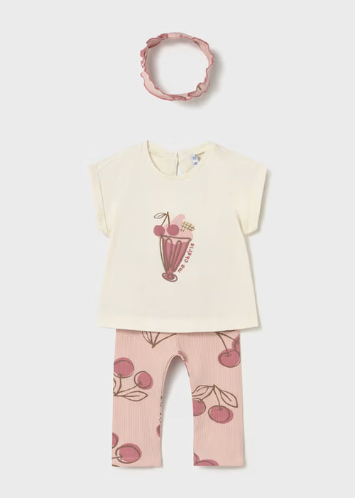 Mayoral Girls Peony Leggings And Headband Set