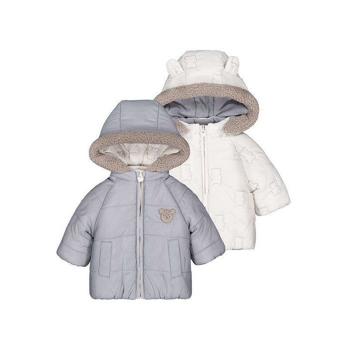 Mayoral Girls Reversible Coat In Grey Elephant