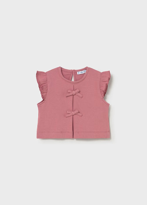 Mayoral Girls Rib Knit Blush Ribbed Top