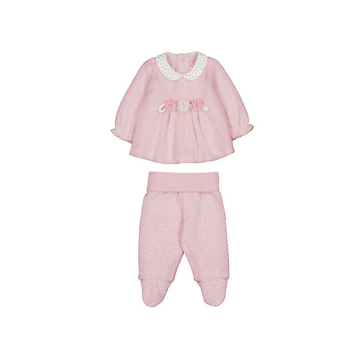 Mayoral Girls Velour Leg Warmer Set In Baby Rose