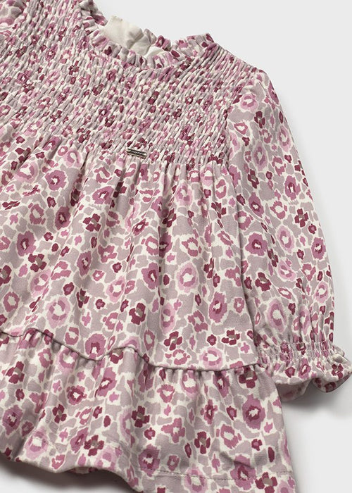 Mayoral Girls Printed Velvet Dress Crystal