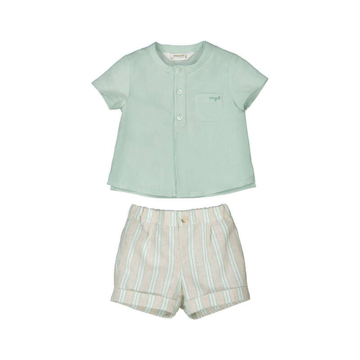 Mayoral Layette Boys Aqua Flat Short Set